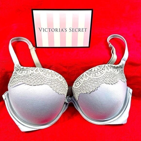 SLATE BLUE w GREEN LINING BODY BY VICTORIA 36D - Picture 1 of 5